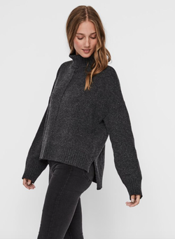 Noisy May - RULLEKRAGE STRIKKET PULLOVER  - Noisy May