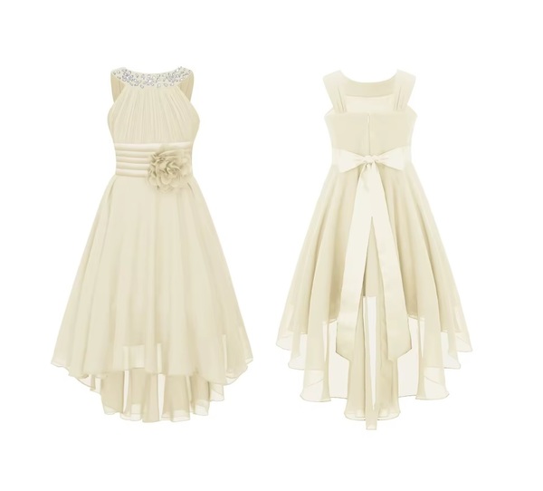 Blomst brudepike kjole Ivory - Guttogpike