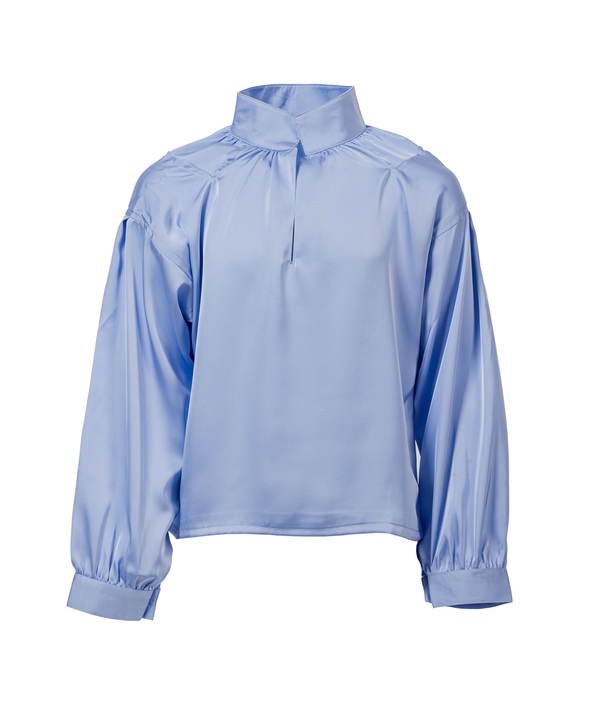 Oline Festdrakt med silke bluse BlåSølv med blå silke - Salto