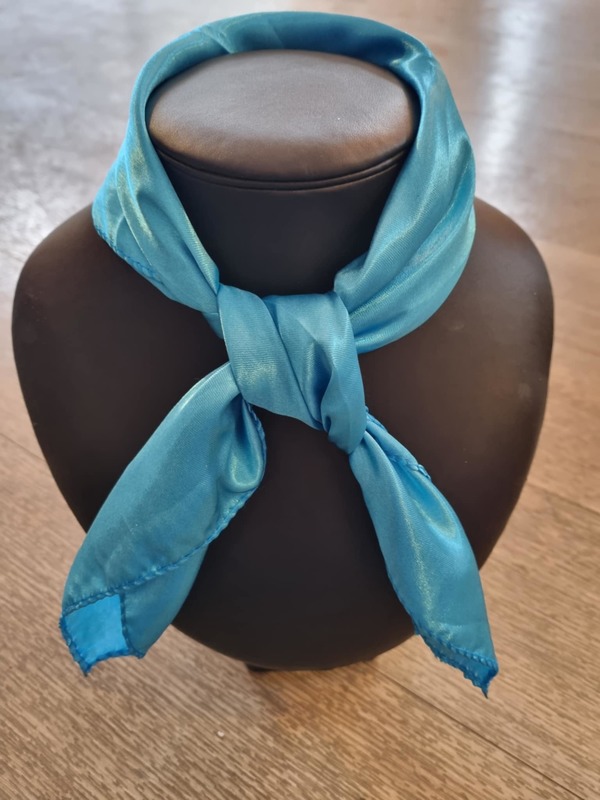 Silke skjerf ensfarget Turkis - Guttogpike