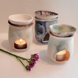 Voksduftsmelter - porselen Hvit og blå - Mortensen Design