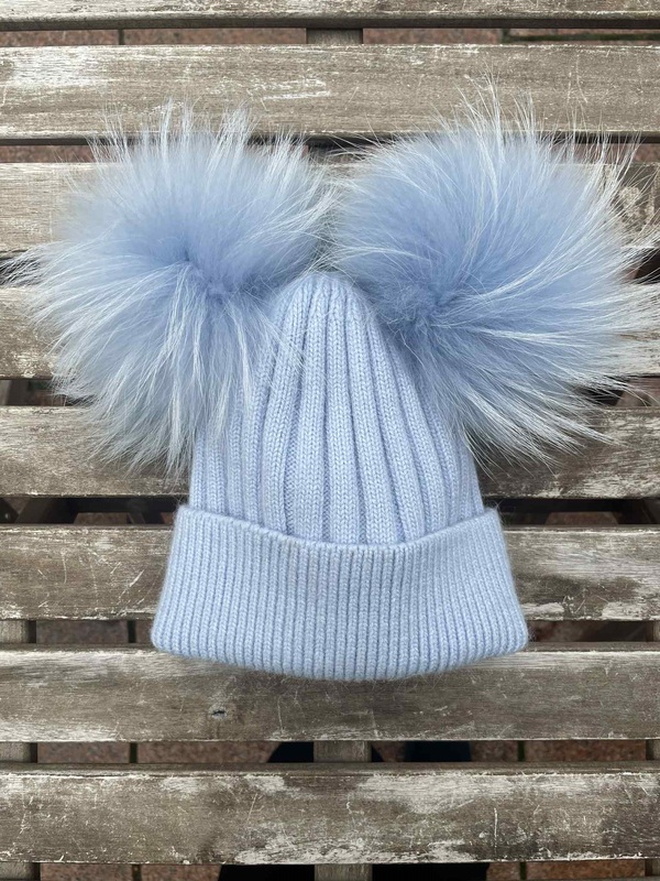 Ull lue dobbel dusk  lys blå - Guttogpike