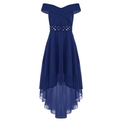 Sweatheart Off-shoulder Kjole Marine - Guttogpike