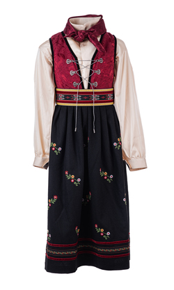 Leah Ull festdrakt Pakke Rød med champanje skjorte - Salto