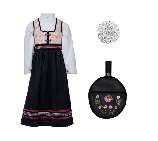 Oline Festdrakter med veske Flower hvit - Salto