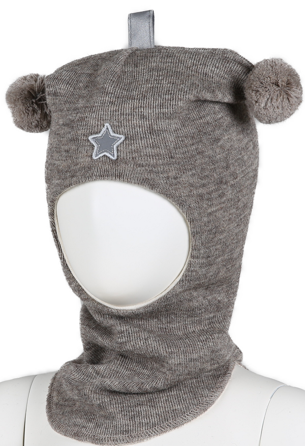Kivat Balaclava ULL m/vindstopp Beige Stjerne - Kivat