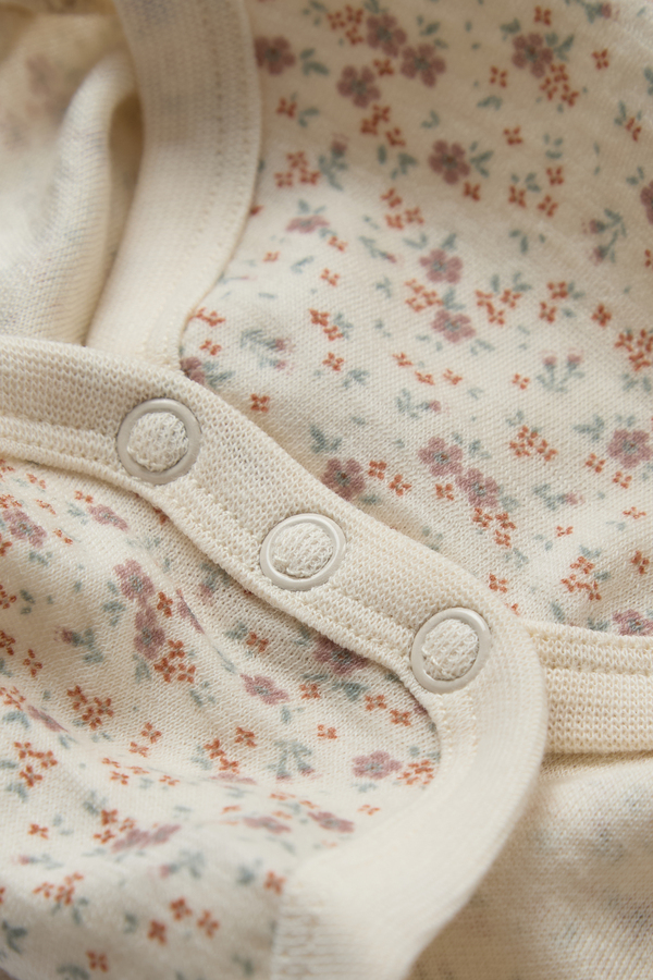 Body ULL med bambus innside Body Blomstret - Hust & Claire