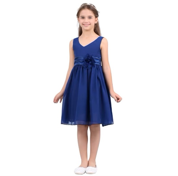 Flower Kjole  Marine - Guttogpike