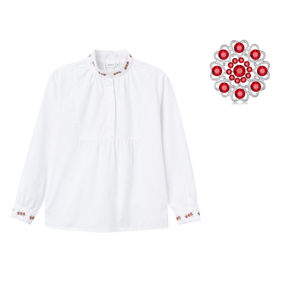 Festdrakt skjorte Blomster detaljer - Name It
