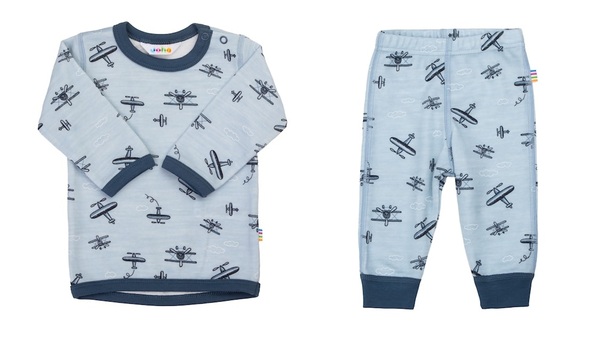 Ullsett m/bambus innside Lys blå - Joha