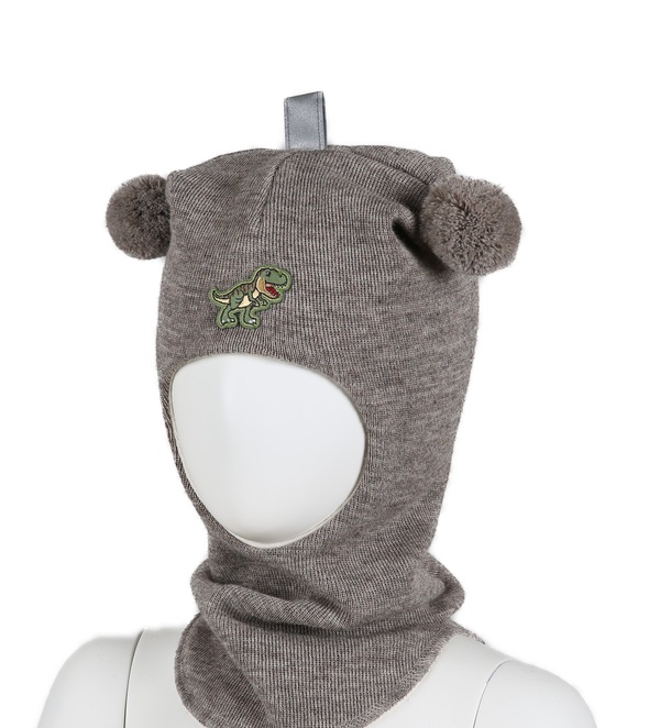 Balaclava ULL m/vindstopp DINOSAUR Lys brun - Kivat